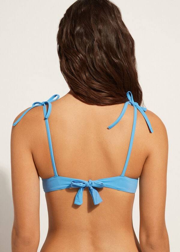 Arriba De Bikini Calzedonia Acolchado Push-Up Corfù Mujer Azules | CL1851IS