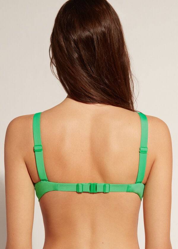 Arriba De Bikini Calzedonia Acolchado Push-Up Indonesia Mujer Verde | CL1853PQ