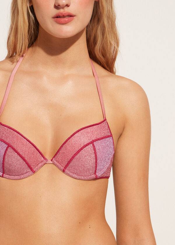Arriba De Bikini Calzedonia Acolchado Push-up Lisbona Mujer Rosas | CL1860JJ