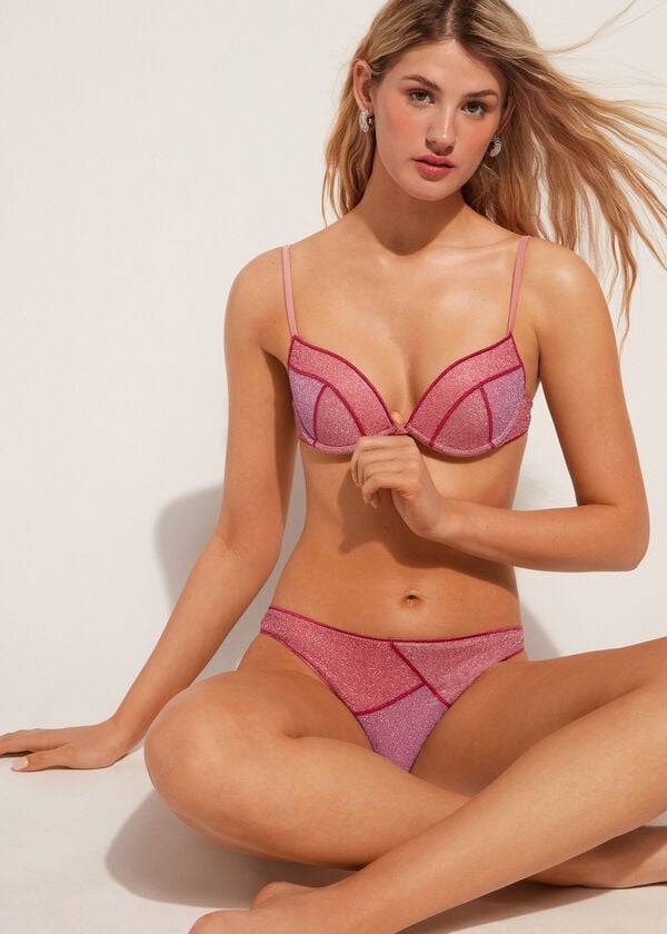 Arriba De Bikini Calzedonia Acolchado Push-up Lisbona Mujer Rosas | CL1860JJ