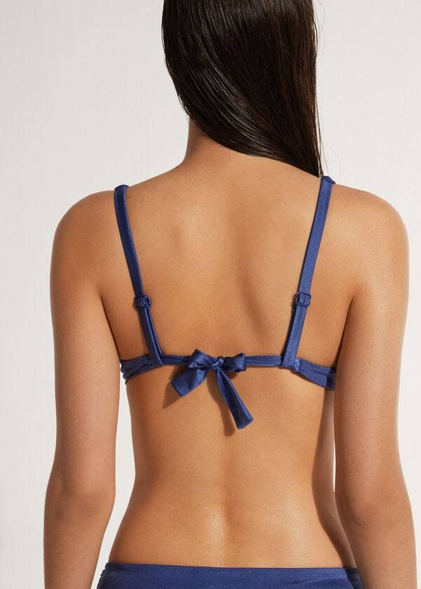 Arriba De Bikini Calzedonia Acolchado Push-up Marrakech Mujer Azul Marino | CL1864XF