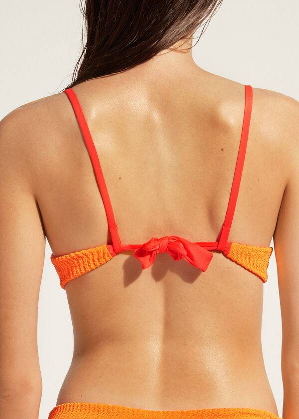 Arriba De Bikini Calzedonia Acolchado Push-Up Mykonos Mujer Naranjas | CL1868NB