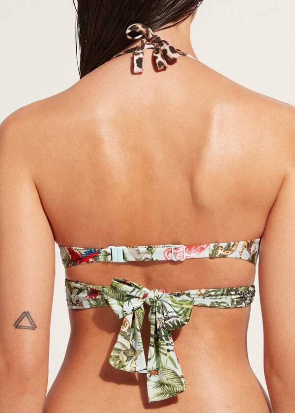 Arriba De Bikini Calzedonia Acolchado Push-Up Nairobi Eco Mujer Verde | CL1871WY