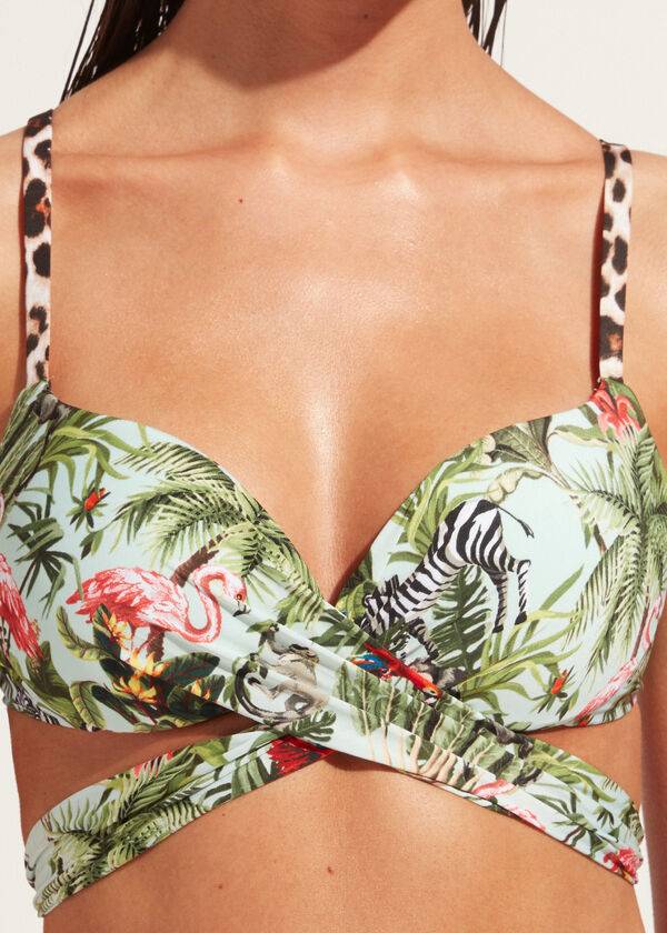 Arriba De Bikini Calzedonia Acolchado Push-Up Nairobi Eco Mujer Verde | CL1871WY