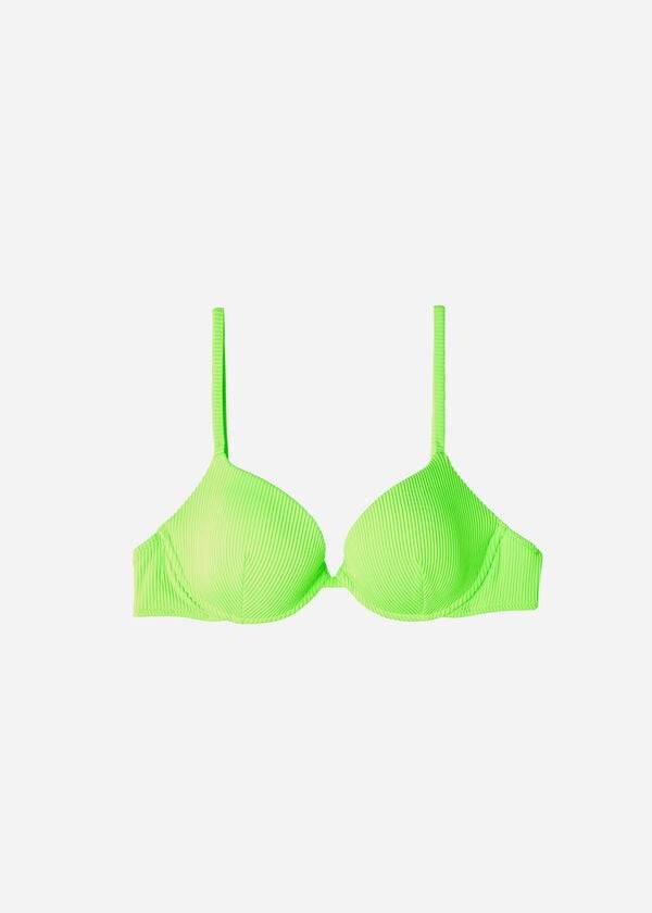 Arriba De Bikini Calzedonia Acolchado Push-up New York Mujer Verde | CL1872EX