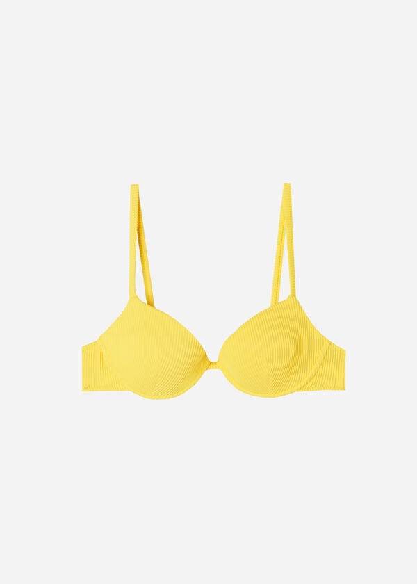 Arriba De Bikini Calzedonia Acolchado Push-up New York Mujer Amarillo | CL1873RW