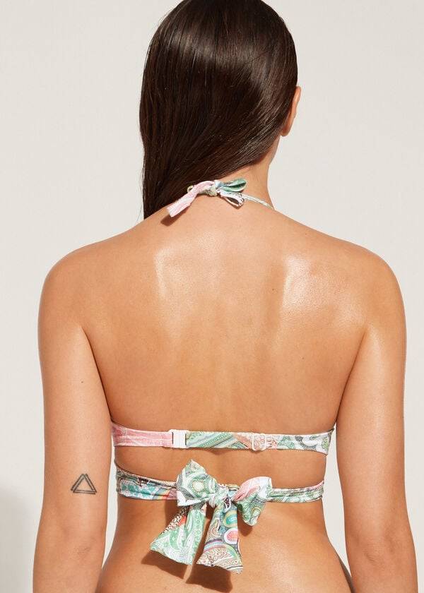 Arriba De Bikini Calzedonia Acolchado Push-Up Saint Tropez Mujer Azules | CL1876UT