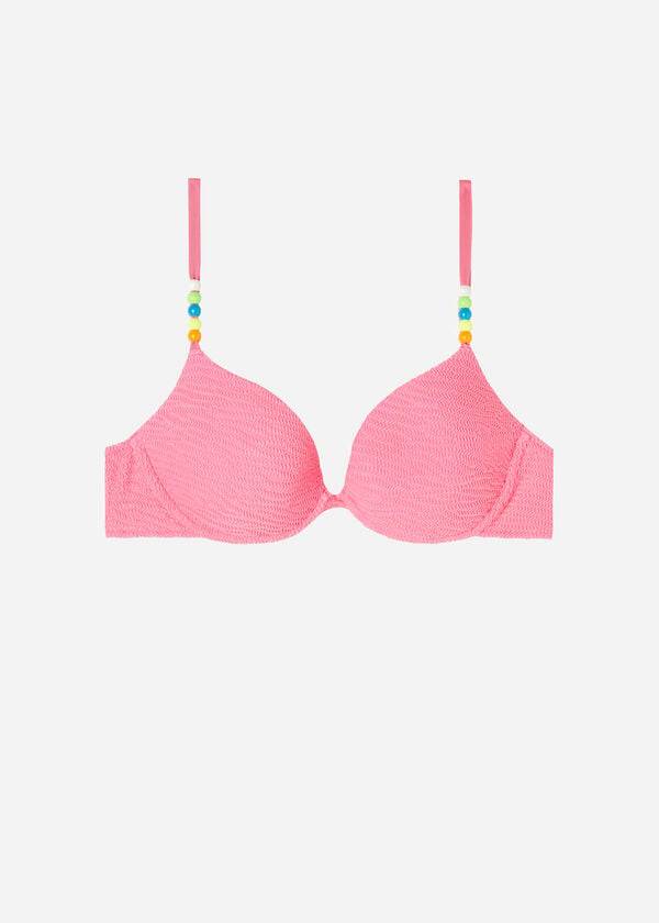 Arriba De Bikini Calzedonia Acolchado Push-Up San Diego Mujer Rosas | CL1877IS