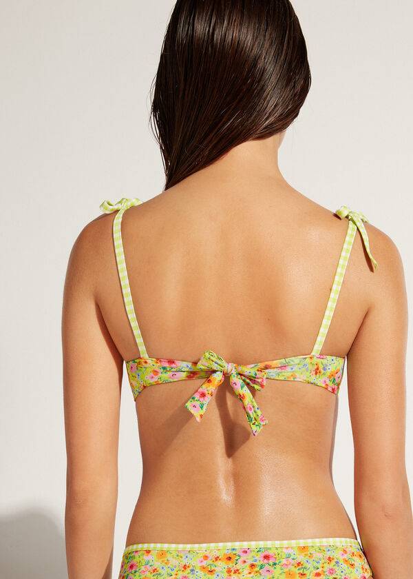 Arriba De Bikini Calzedonia Acolchado Push-up Siviglia Mujer Amarillo | CL1879PQ