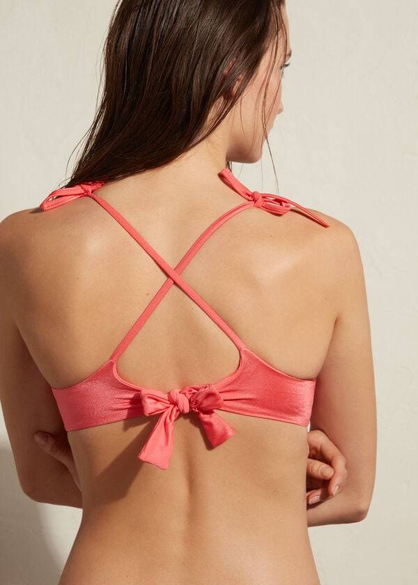 Arriba De Bikini Calzedonia Acolchado Tank-Estilo Cannes Mujer Rosas | CL1886JJ