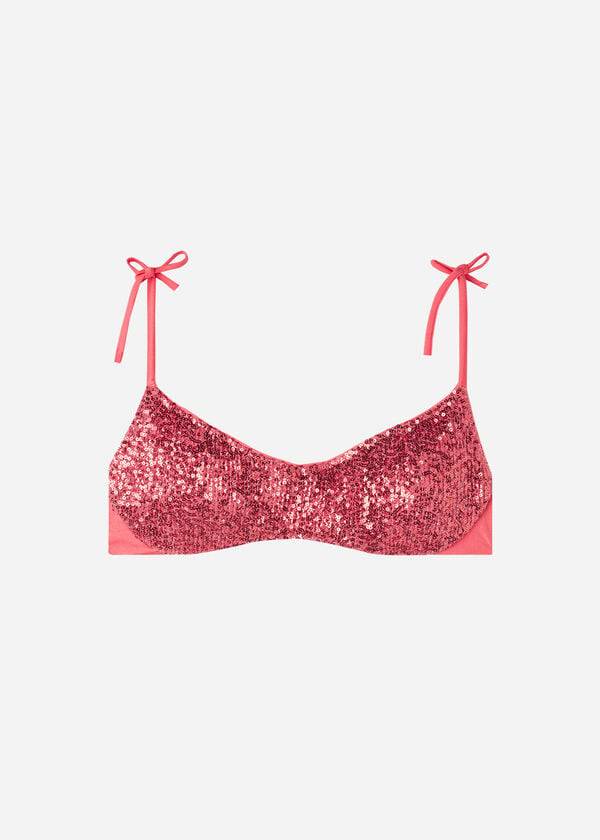 Arriba De Bikini Calzedonia Acolchado Tank-Estilo Cannes Mujer Rosas | CL1886JJ