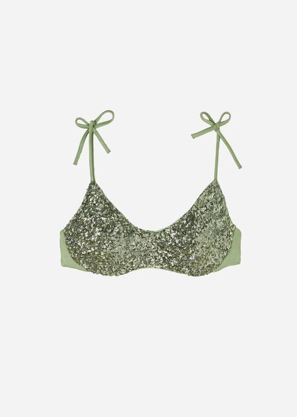 Arriba De Bikini Calzedonia Acolchado Tank-Estilo Cannes rosa Mujer Verde | CL1887KI