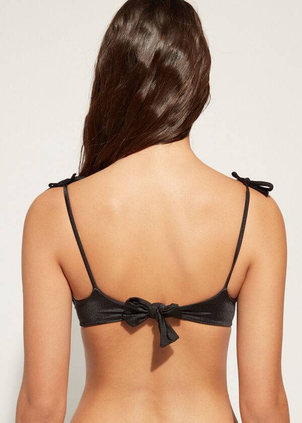 Arriba De Bikini Calzedonia Acolchado Tank-Estilo Cannes rosa Mujer Negras | CL1888LH