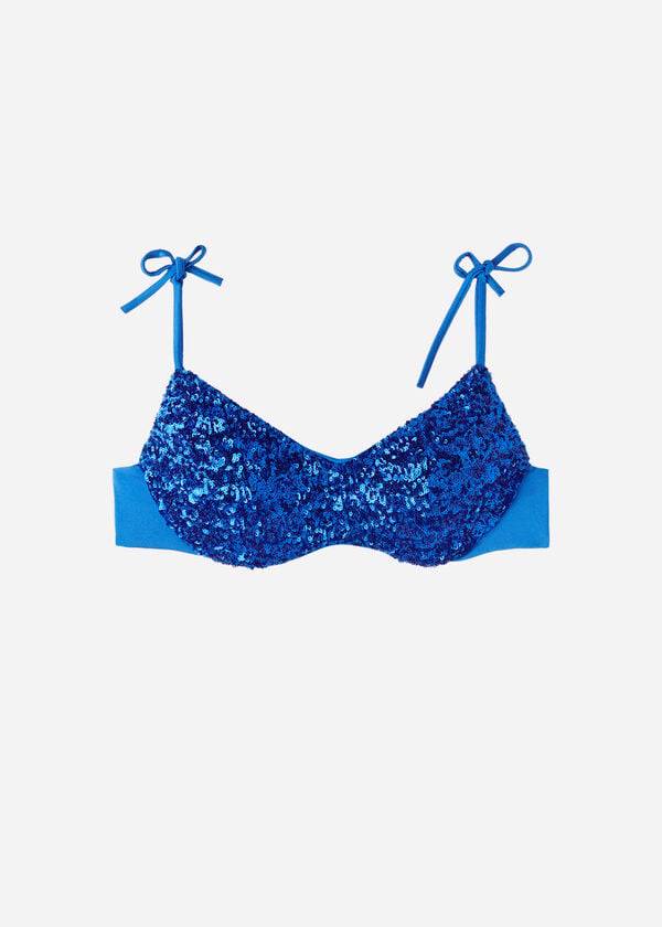 Arriba De Bikini Calzedonia Acolchado Tank-Estilo Cannes rosa Mujer Azules | CL1890XF