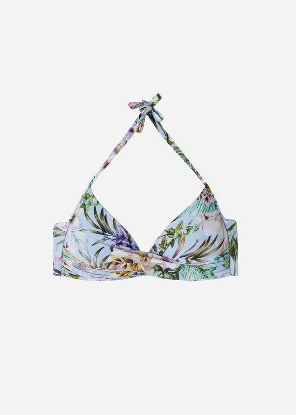 Arriba De Bikini Calzedonia Acolchado Triangle Atene Mujer Azules | CL1894NB