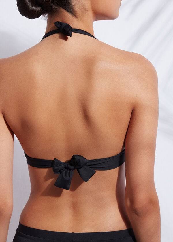 Arriba De Bikini Calzedonia Acolchado Triangle Indonesia Mujer Negras | CL1901YU