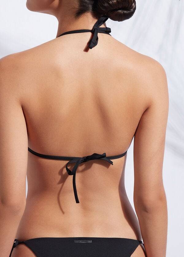 Arriba De Bikini Calzedonia Acolchado Triangle Indonesia Mujer Negras | CL1904OR