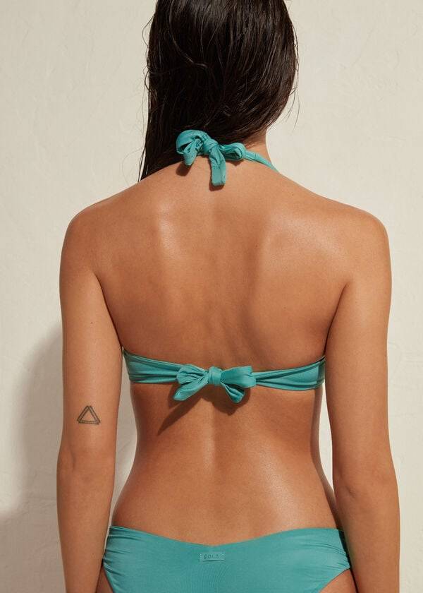 Arriba De Bikini Calzedonia Acolchado Triangle Indonesia Eco Mujer Turquesa | CL1905PQ