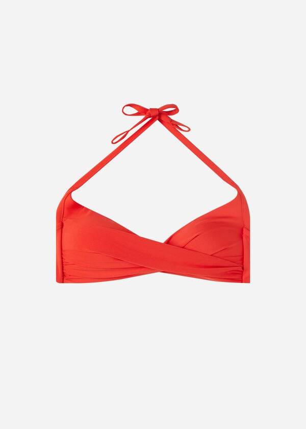 Arriba De Bikini Calzedonia Acolchado Triangle Indonesia Eco Mujer Rojas | CL1906AP