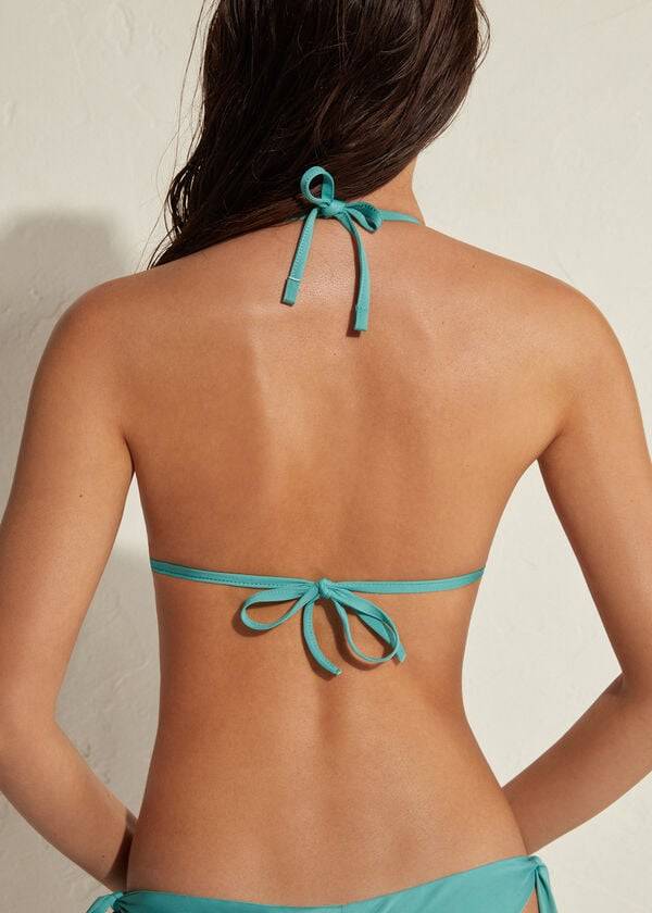 Arriba De Bikini Calzedonia Acolchado Triangle Indonesia Eco rise Mujer Turquesa | CL1916XF
