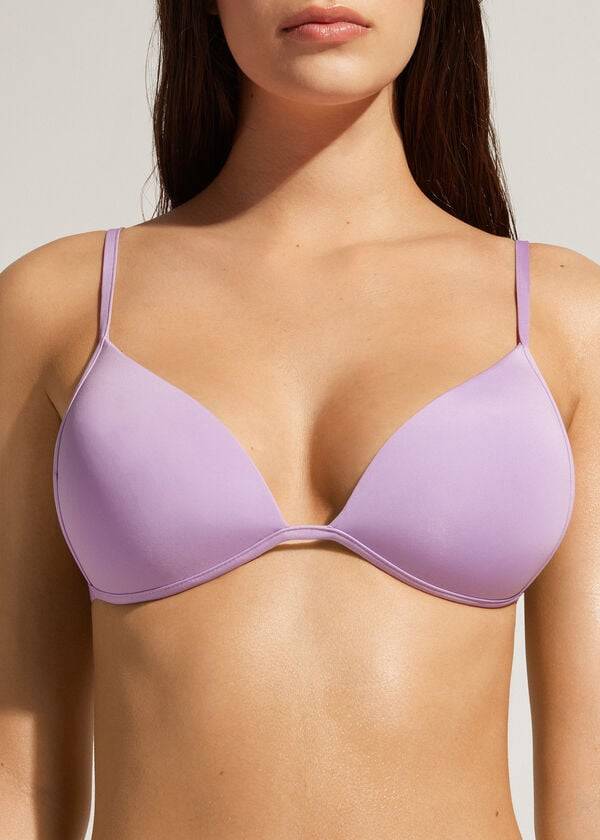 Arriba De Bikini Calzedonia Acolchado Triangle Indonesia Eco rise Mujer Moradas | CL1918VD