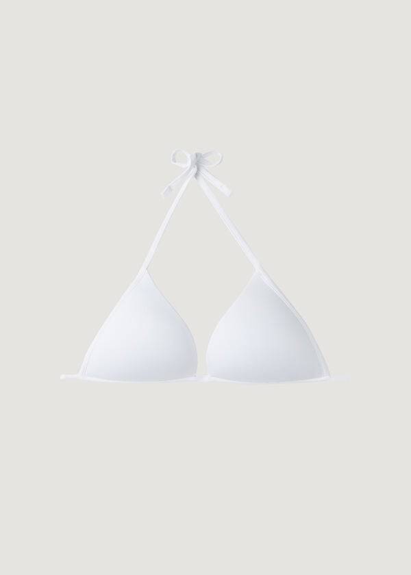 Arriba De Bikini Calzedonia Acolchado Triangle Indonesia Eco rosa Mujer Blancas | CL1921MA