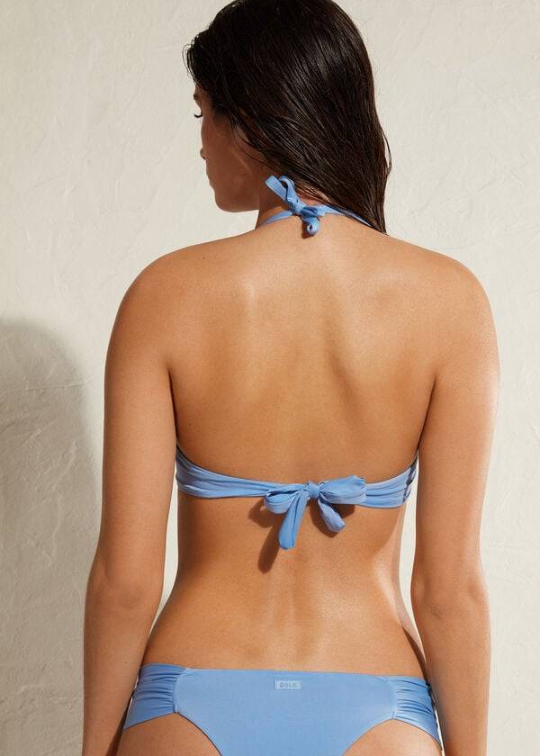 Arriba De Bikini Calzedonia Acolchado Triangle Indonesia Eco strass Mujer Azules | CL1926TV