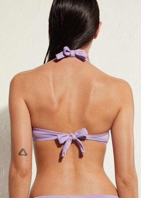 Arriba De Bikini Calzedonia Acolchado Triangle Indonesia Eco strass Mujer Moradas | CL1929IS