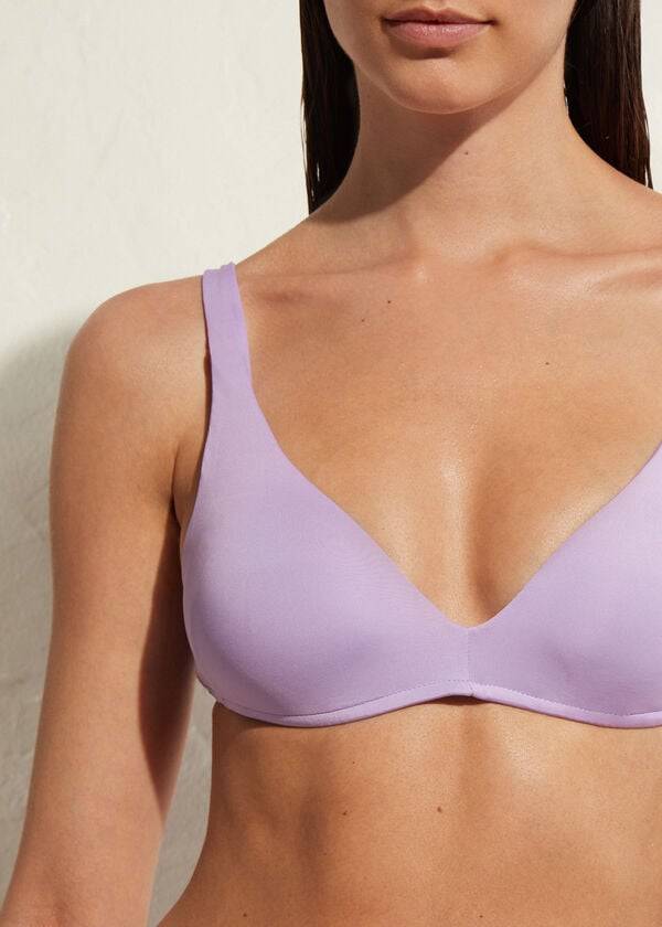 Arriba De Bikini Calzedonia Acolchado Triangle Indonesia Eco strass Mujer Moradas | CL1929IS