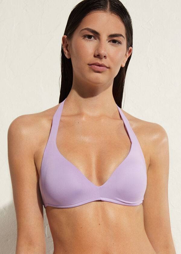 Arriba De Bikini Calzedonia Acolchado Triangle Indonesia Eco strass Mujer Moradas | CL1929IS