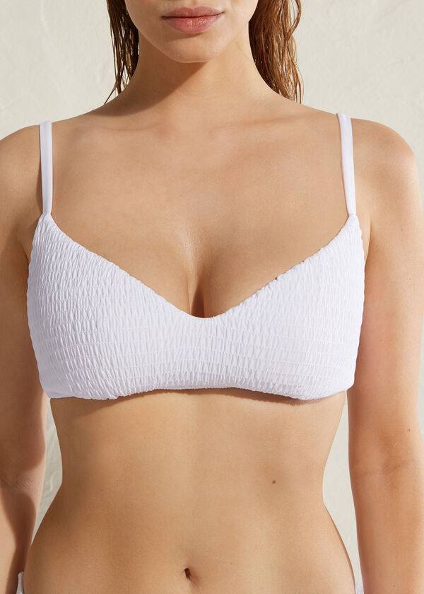 Arriba De Bikini Calzedonia Acolchado Triangle Lanzarote Mujer Blancas | CL1931PQ
