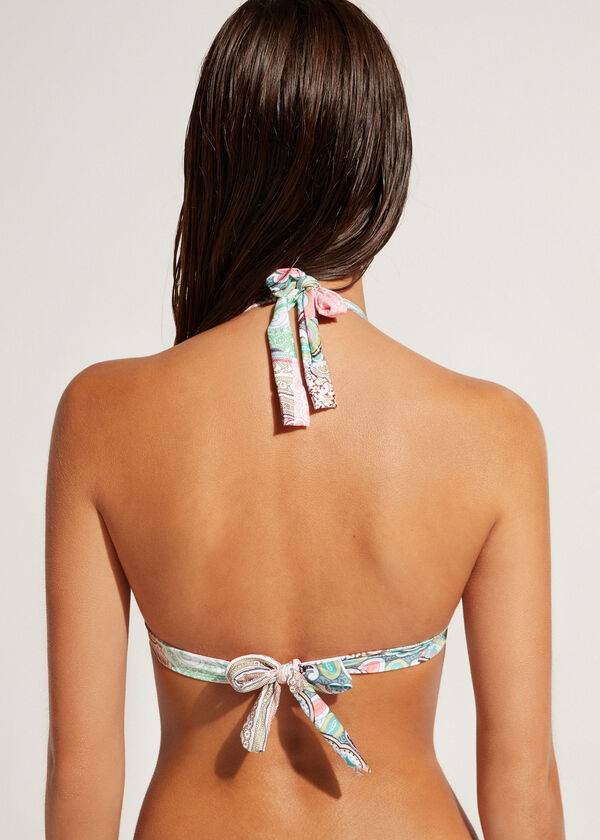 Arriba De Bikini Calzedonia Acolchado Triangle Saint Tropez Mujer Multicolor | CL1933SO