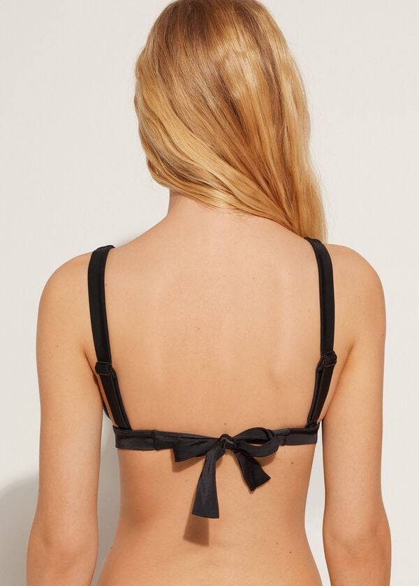 Arriba De Bikini Calzedonia Acolchado Triangle Shanghai Mujer Negras | CL1934DN