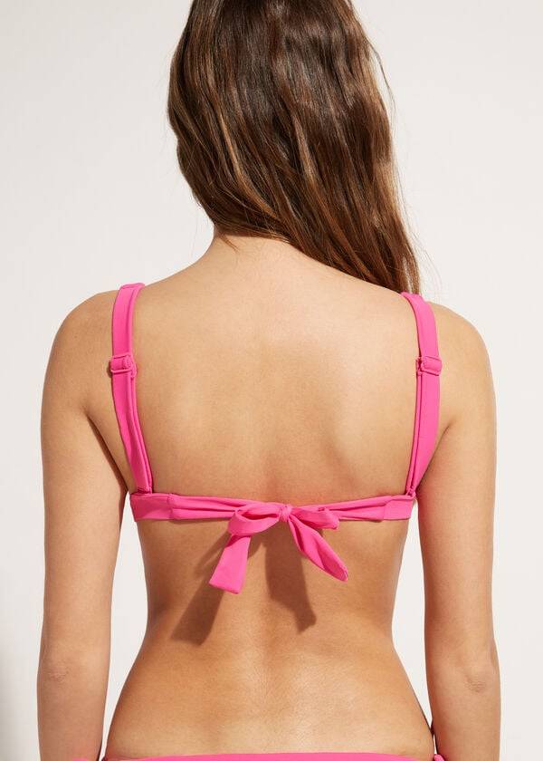Arriba De Bikini Calzedonia Acolchado Triangle Shanghai Mujer Rosas | CL1935FM