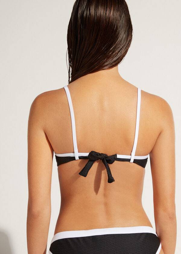 Arriba De Bikini Calzedonia Balconette Coimbra Mujer Negras Blancas | CL1663WY