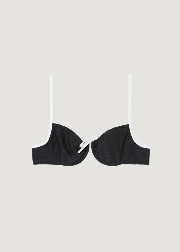 Arriba De Bikini Calzedonia Balconette Coimbra Mujer Negras Blancas | CL1663WY