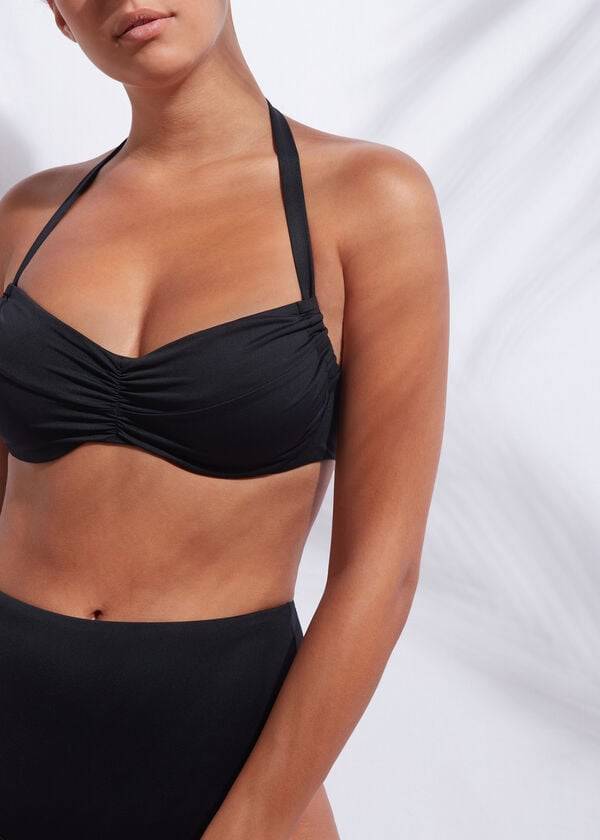 Arriba De Bikini Calzedonia Balconette Indonesia Mujer Negras | CL1664EX