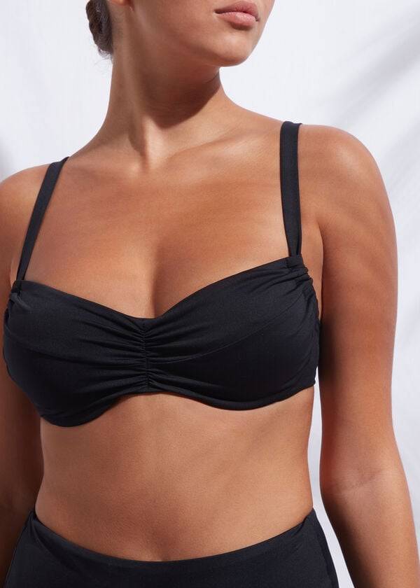 Arriba De Bikini Calzedonia Balconette Indonesia Mujer Negras | CL1664EX