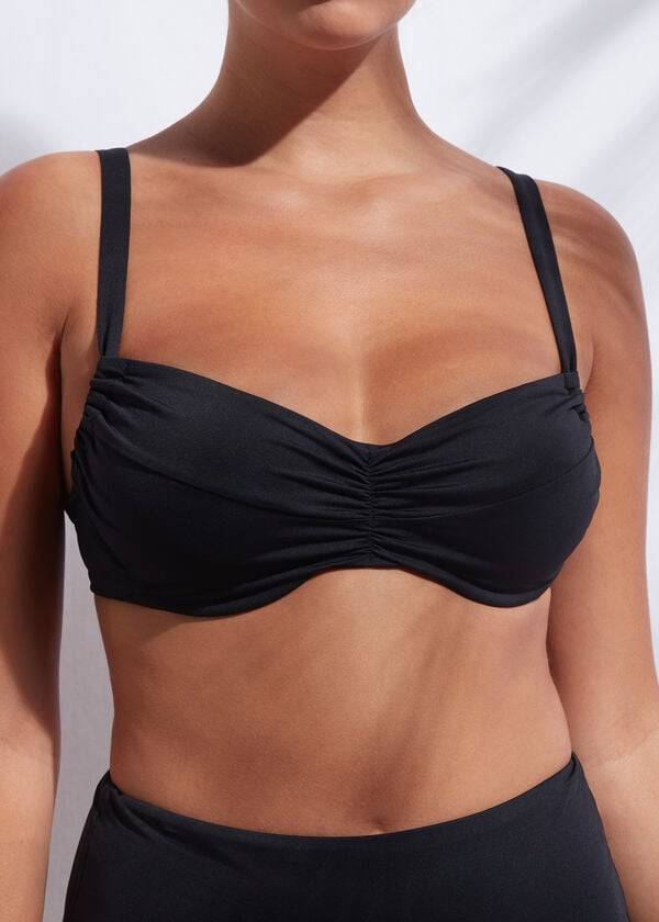 Arriba De Bikini Calzedonia Balconette Indonesia Mujer Negras | CL1664EX
