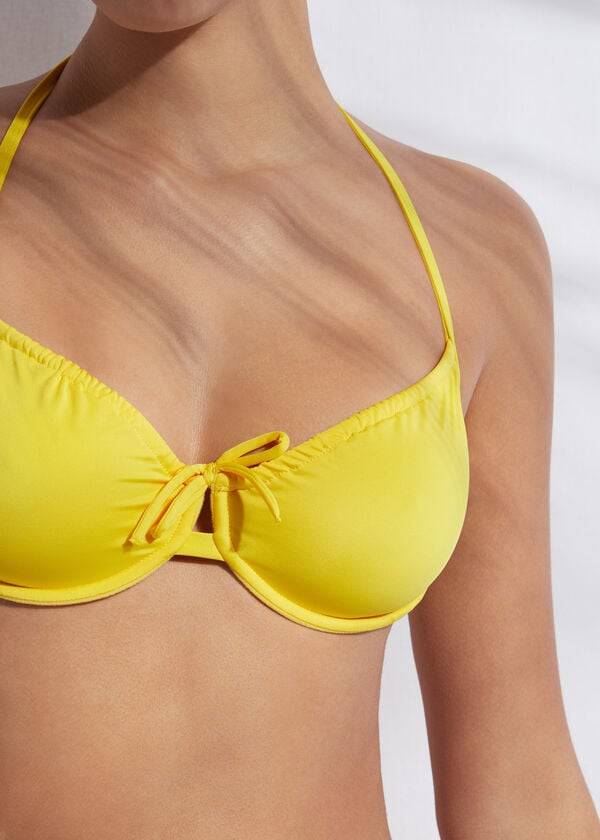 Arriba De Bikini Calzedonia Balconette Indonesia Eco Mujer Amarillo | CL1665RW