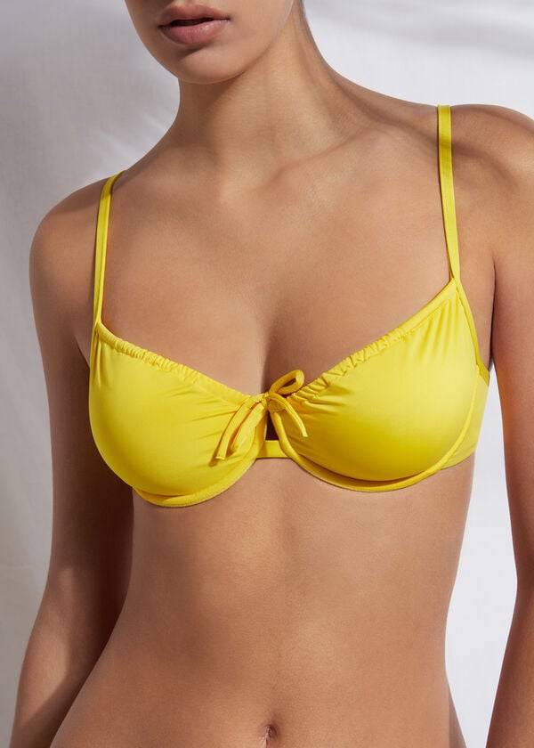 Arriba De Bikini Calzedonia Balconette Indonesia Eco Mujer Amarillo | CL1665RW