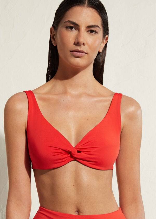 Arriba De Bikini Calzedonia Balconette Indonesia Eco Mujer Rojas | CL1668UT