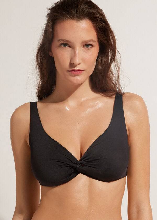 Arriba De Bikini Calzedonia Balconette Indonesia Eco cobey Mujer Negras | CL1671PQ