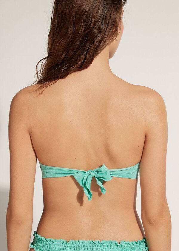 Arriba De Bikini Calzedonia Bandeau Formentera Mujer Verde | CL1689WY