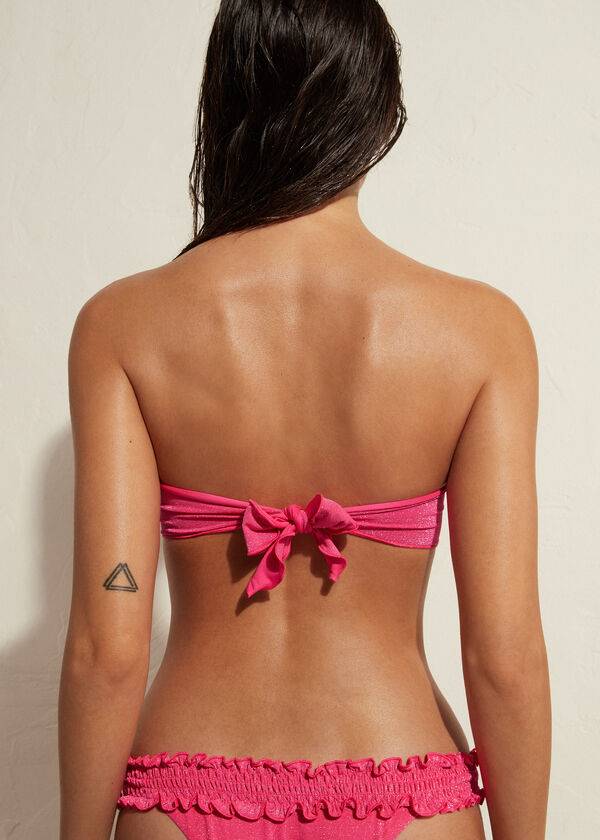 Arriba De Bikini Calzedonia Bandeau Formentera Mujer Rosas | CL1690EX