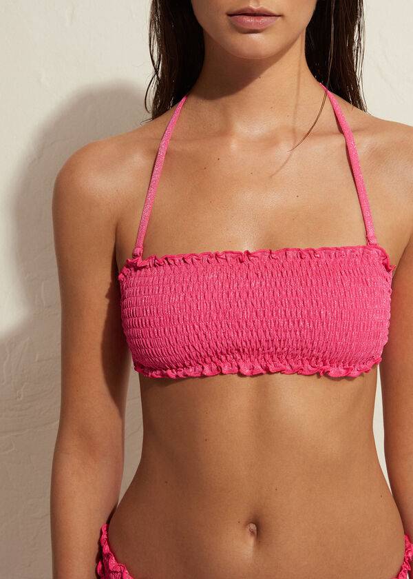 Arriba De Bikini Calzedonia Bandeau Formentera Mujer Rosas | CL1690EX