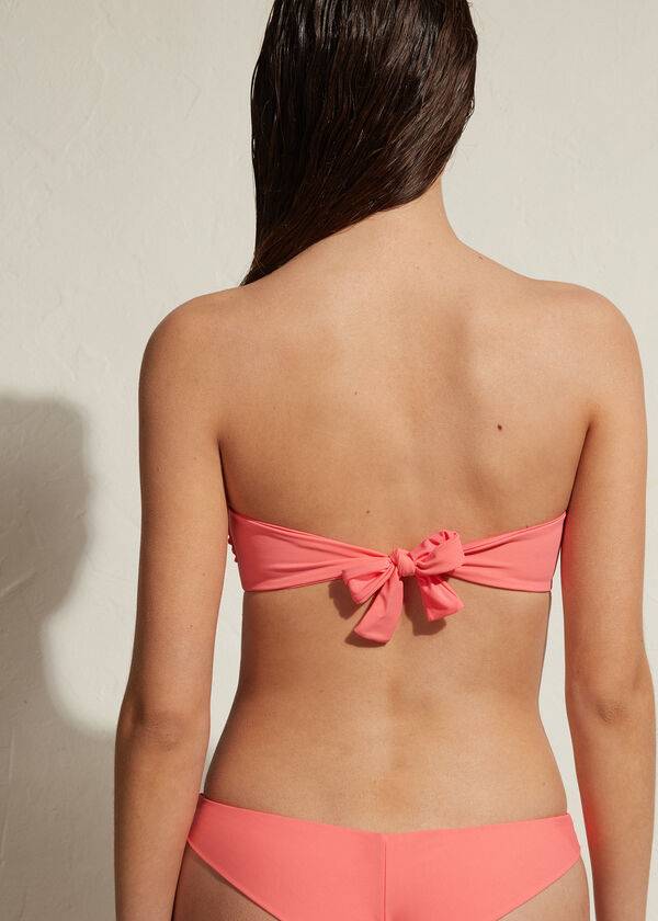 Arriba De Bikini Calzedonia Bandeau Lanzarote Mujer Rosas | CL1693YU