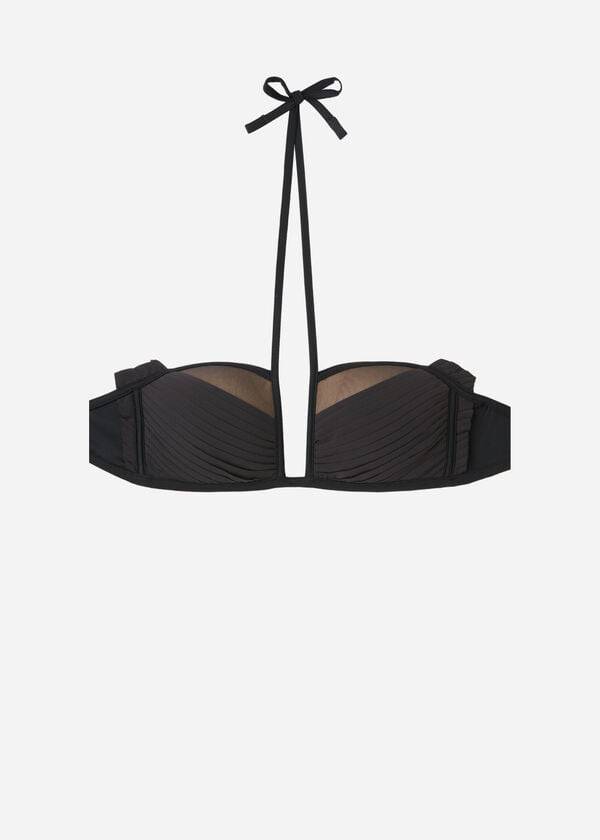 Arriba De Bikini Calzedonia Bandeau Lightly Acolchado Tokyo Mujer Negras | CL1695IS