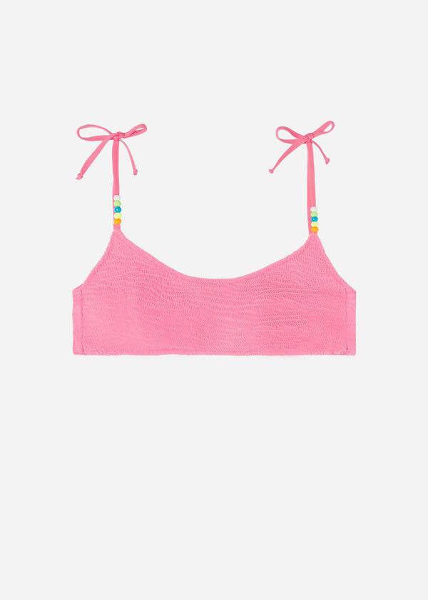 Arriba De Bikini Calzedonia Crinkled Tank-Estilo San Diego Mujer Rosas | CL1703HK