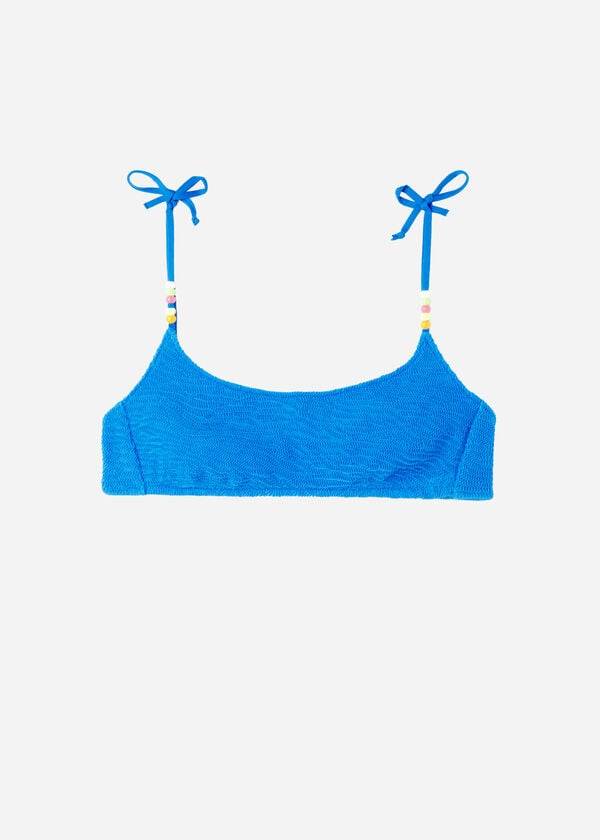 Arriba De Bikini Calzedonia Crinkled Tank-Estilo San Diego Mujer Azules | CL1704JJ